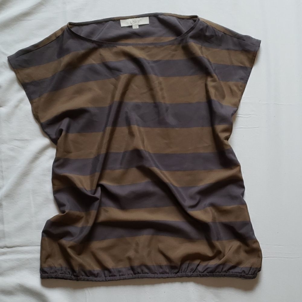 Loft neutral stripe blouse